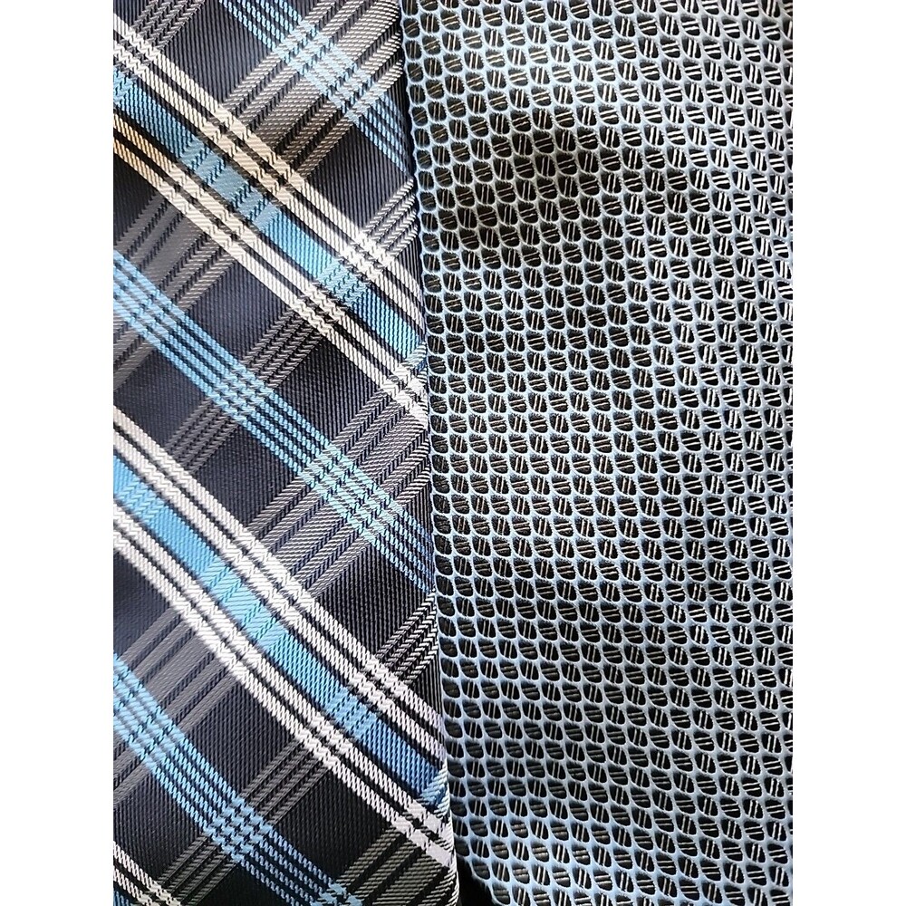 Lot Of 2 Savile Row Mens Neck Tie Blue Plaid Geometric Classic Preppy Multicolor